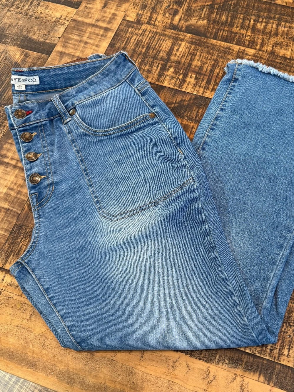 Frye and Co. Button Up Boot Cut Jeans Size 10
